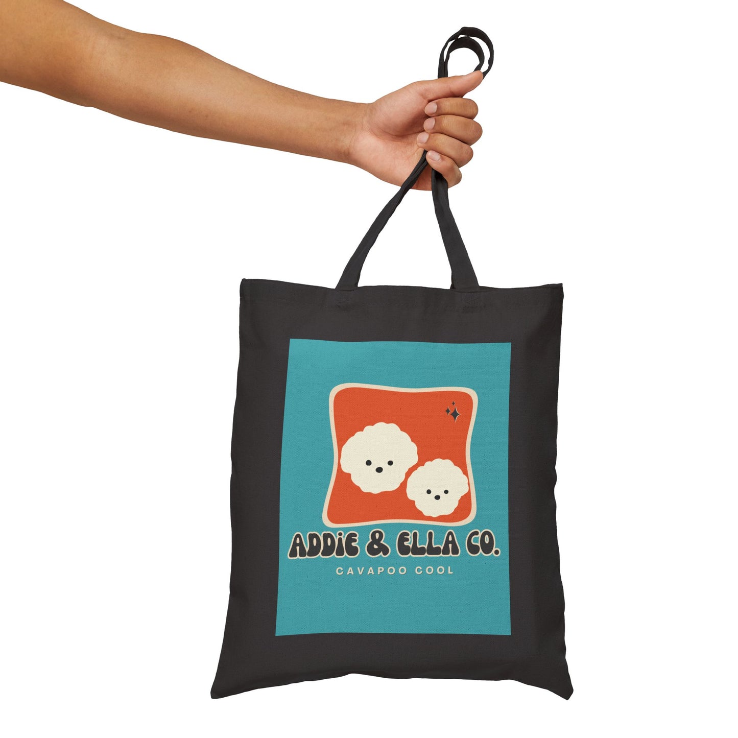 Cotton Canvas Tote Bag in Addie & Ella Co. Cavapoo Cool