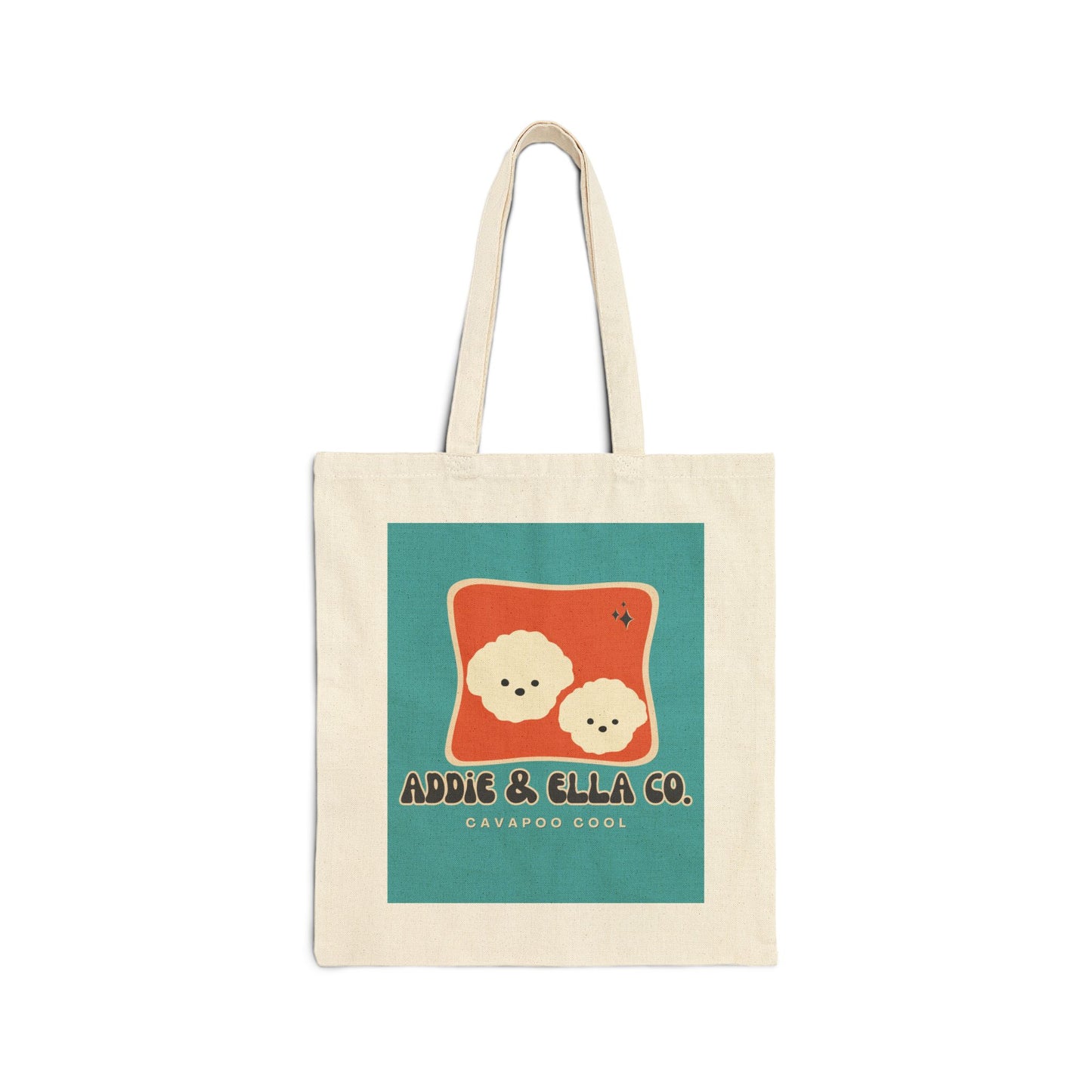 Cotton Canvas Tote Bag in Addie & Ella Co. Cavapoo Cool