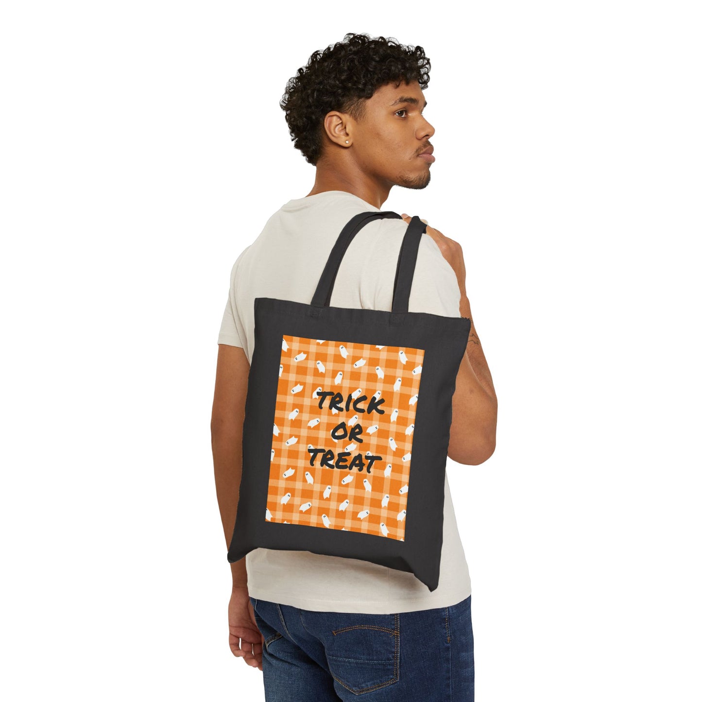 Cotton Canvas Trick or Treat Tote Bag