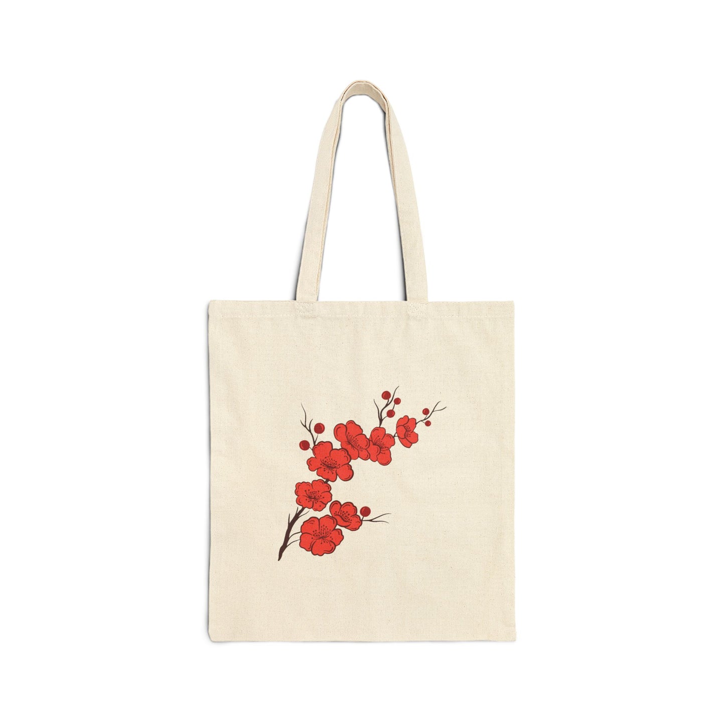 The.Best.Cotton Canvas Tote Bag. in Red Cherry Blossom