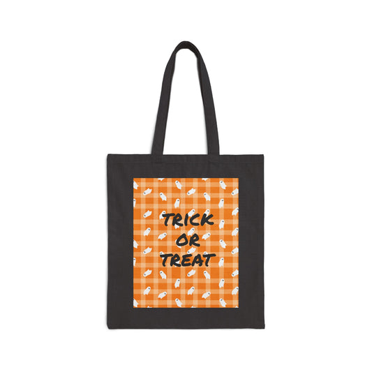 Cotton Canvas Trick or Treat Tote Bag