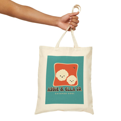 Cotton Canvas Tote Bag in Addie & Ella Co. Cavapoo Cool