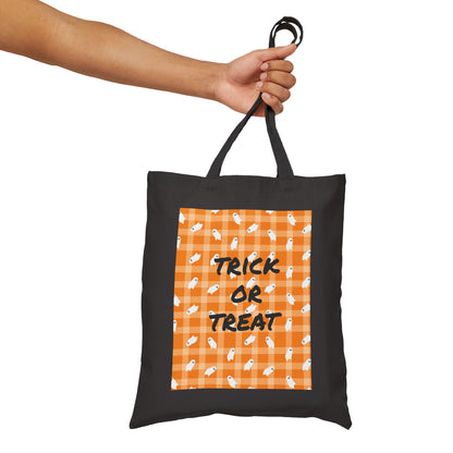 Cotton Canvas Trick or Treat Tote Bag