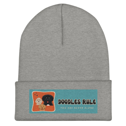 Custom Embroidered Doodle Unisex Cuffed Beanie (Available in Black, Gray and White)